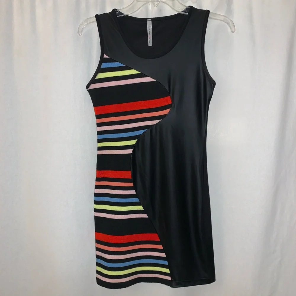 Cherry K Multicolored Striped‎ Bodycon Dress Size M